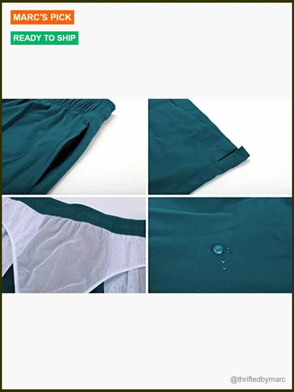 Men's Swim Trunks Quick Dry with Zipper Pockets and Mesh Lining
